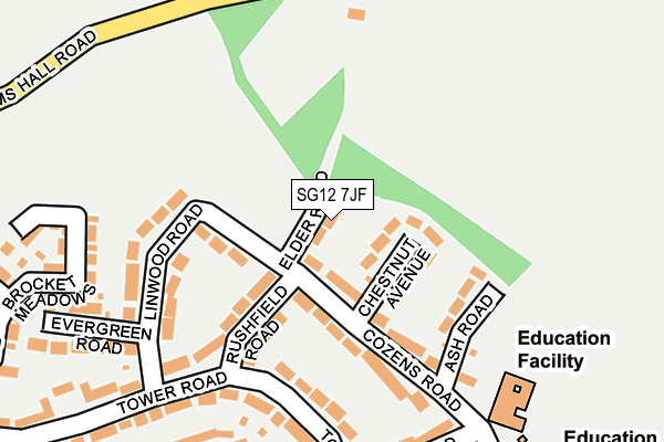 SG12 7JF map - OS OpenMap – Local (Ordnance Survey)