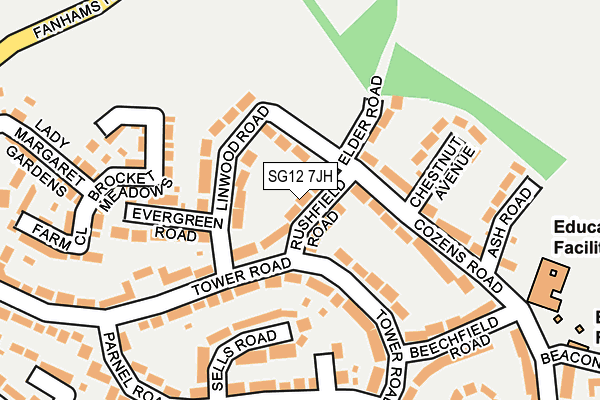 SG12 7JH map - OS OpenMap – Local (Ordnance Survey)
