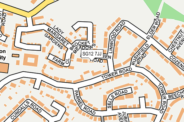 SG12 7JJ map - OS OpenMap – Local (Ordnance Survey)