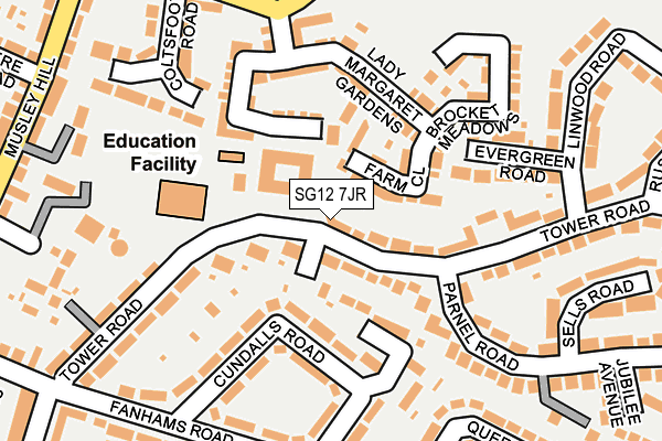 SG12 7JR map - OS OpenMap – Local (Ordnance Survey)