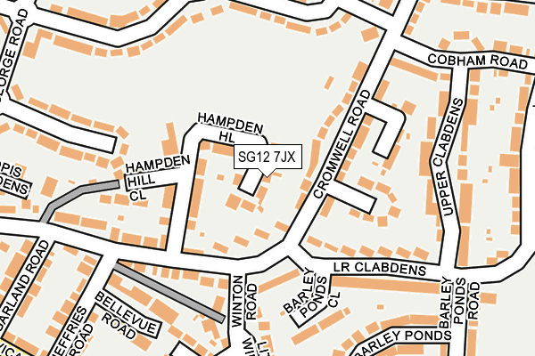 SG12 7JX map - OS OpenMap – Local (Ordnance Survey)