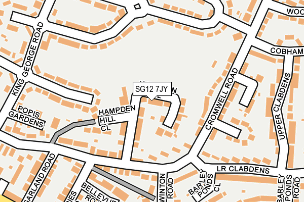 SG12 7JY map - OS OpenMap – Local (Ordnance Survey)