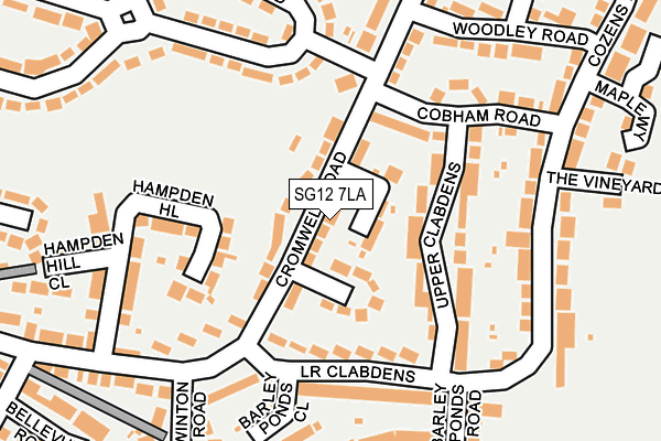 SG12 7LA map - OS OpenMap – Local (Ordnance Survey)