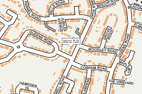 SG12 7LD map - OS OpenMap – Local (Ordnance Survey)