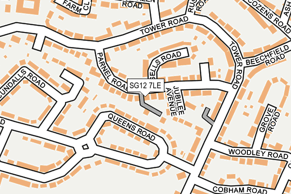 SG12 7LE map - OS OpenMap – Local (Ordnance Survey)