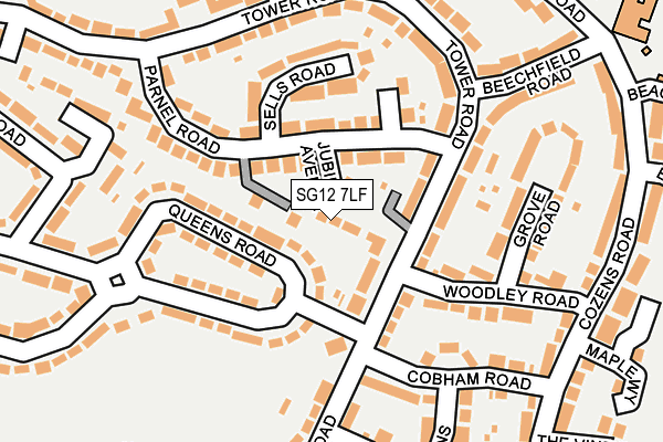 SG12 7LF map - OS OpenMap – Local (Ordnance Survey)