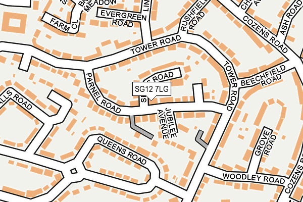 SG12 7LG map - OS OpenMap – Local (Ordnance Survey)