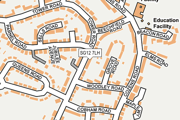 SG12 7LH map - OS OpenMap – Local (Ordnance Survey)