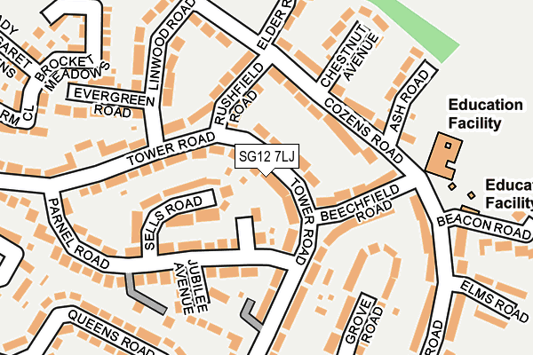 SG12 7LJ map - OS OpenMap – Local (Ordnance Survey)