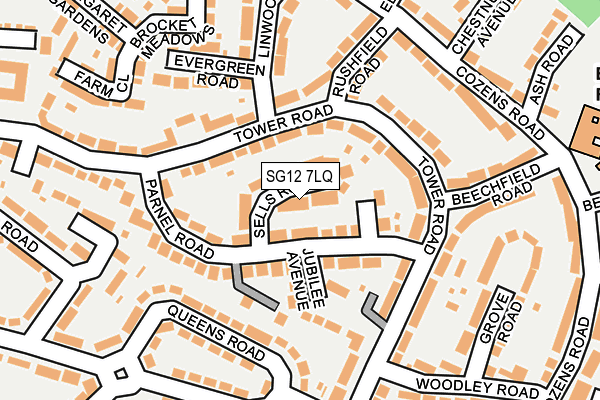 SG12 7LQ map - OS OpenMap – Local (Ordnance Survey)