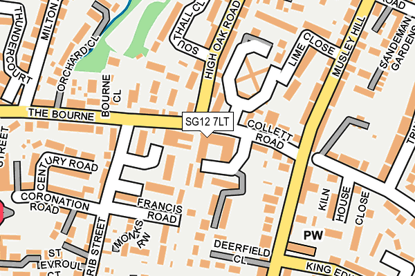 SG12 7LT map - OS OpenMap – Local (Ordnance Survey)