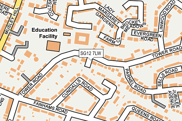 SG12 7LW map - OS OpenMap – Local (Ordnance Survey)