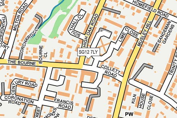 SG12 7LY map - OS OpenMap – Local (Ordnance Survey)