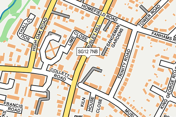 SG12 7NB map - OS OpenMap – Local (Ordnance Survey)