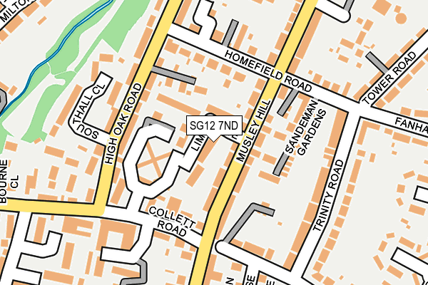 SG12 7ND map - OS OpenMap – Local (Ordnance Survey)