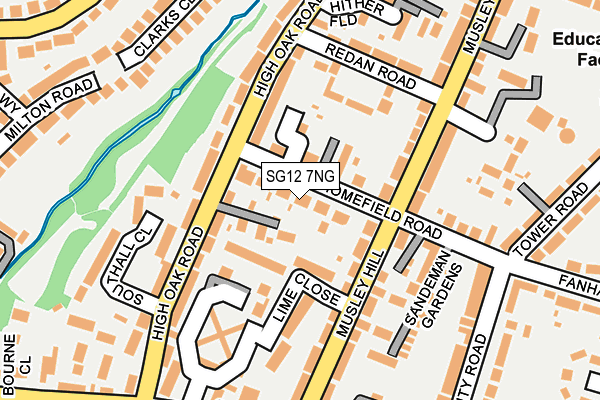 SG12 7NG map - OS OpenMap – Local (Ordnance Survey)