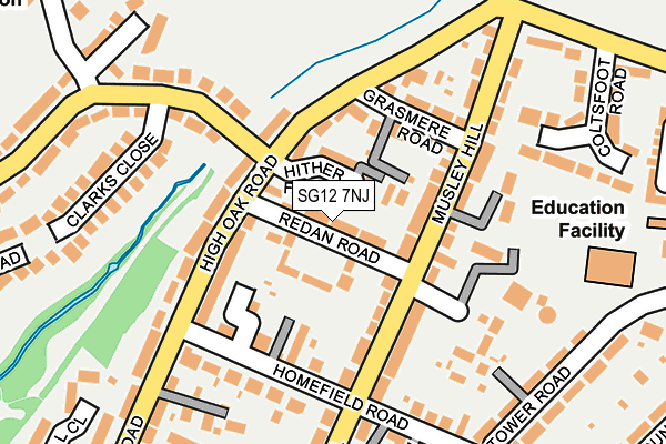SG12 7NJ map - OS OpenMap – Local (Ordnance Survey)