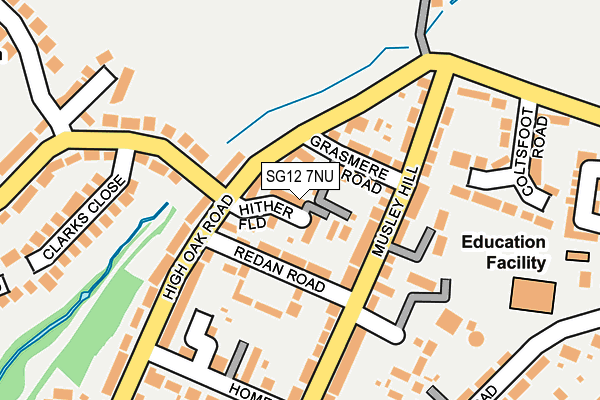SG12 7NU map - OS OpenMap – Local (Ordnance Survey)