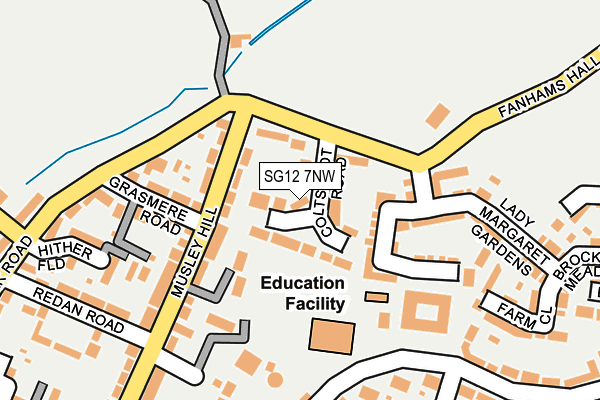 SG12 7NW map - OS OpenMap – Local (Ordnance Survey)