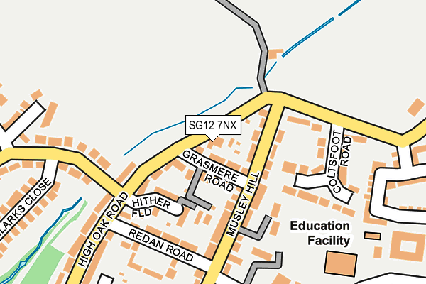 SG12 7NX map - OS OpenMap – Local (Ordnance Survey)