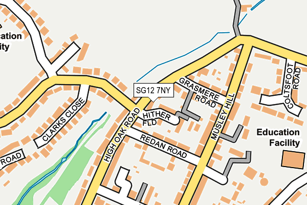SG12 7NY map - OS OpenMap – Local (Ordnance Survey)