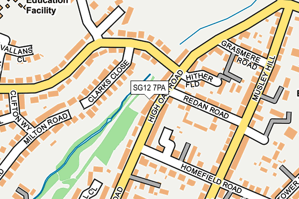 SG12 7PA map - OS OpenMap – Local (Ordnance Survey)