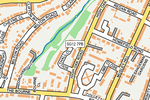 SG12 7PB map - OS OpenMap – Local (Ordnance Survey)