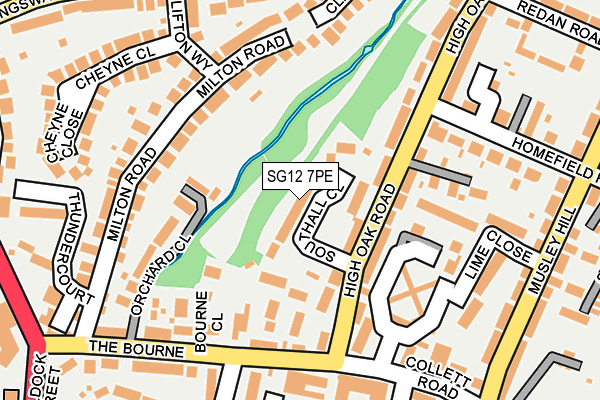 SG12 7PE map - OS OpenMap – Local (Ordnance Survey)