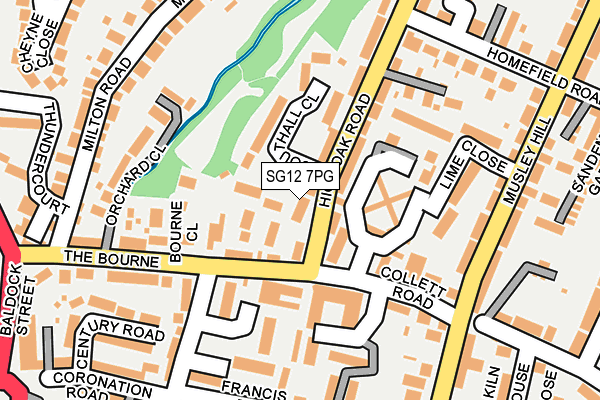 SG12 7PG map - OS OpenMap – Local (Ordnance Survey)