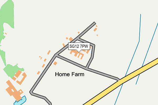 SG12 7PW map - OS OpenMap – Local (Ordnance Survey)