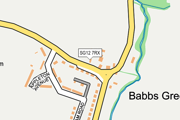 SG12 7RX map - OS OpenMap – Local (Ordnance Survey)