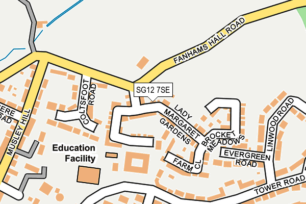 SG12 7SE map - OS OpenMap – Local (Ordnance Survey)