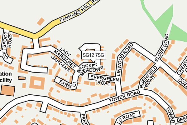 SG12 7SG map - OS OpenMap – Local (Ordnance Survey)