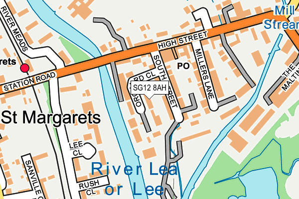 SG12 8AH map - OS OpenMap – Local (Ordnance Survey)