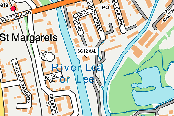 SG12 8AL map - OS OpenMap – Local (Ordnance Survey)