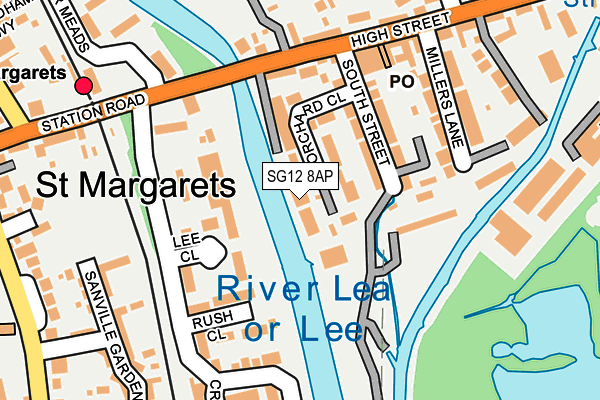 SG12 8AP map - OS OpenMap – Local (Ordnance Survey)