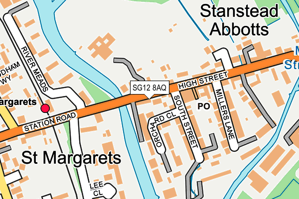 SG12 8AQ map - OS OpenMap – Local (Ordnance Survey)