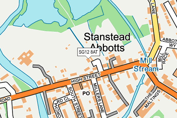 SG12 8AT map - OS OpenMap – Local (Ordnance Survey)