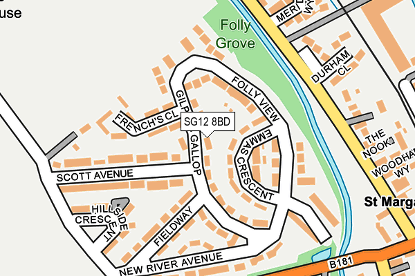SG12 8BD map - OS OpenMap – Local (Ordnance Survey)