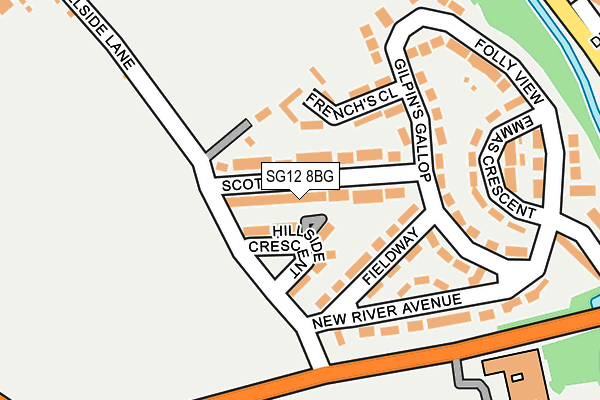 SG12 8BG map - OS OpenMap – Local (Ordnance Survey)