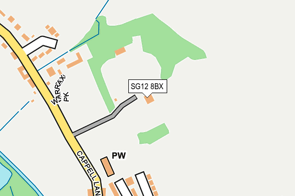 SG12 8BX map - OS OpenMap – Local (Ordnance Survey)