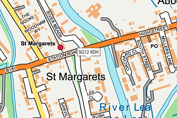 SG12 8DH map - OS OpenMap – Local (Ordnance Survey)