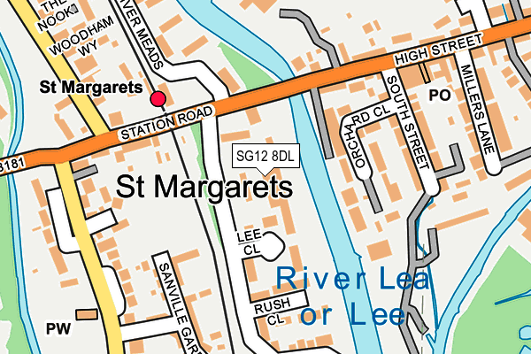 SG12 8DL map - OS OpenMap – Local (Ordnance Survey)