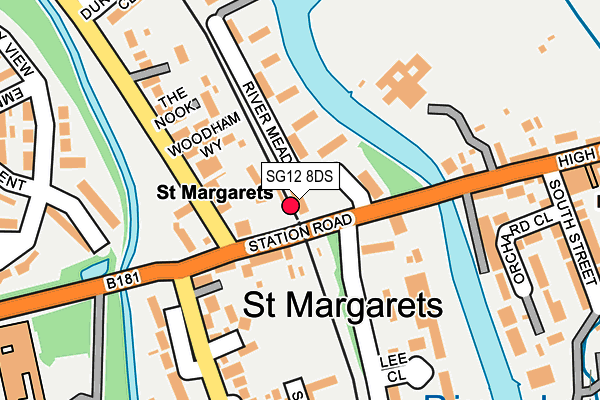 SG12 8DS map - OS OpenMap – Local (Ordnance Survey)