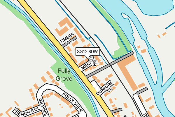 SG12 8DW map - OS OpenMap – Local (Ordnance Survey)