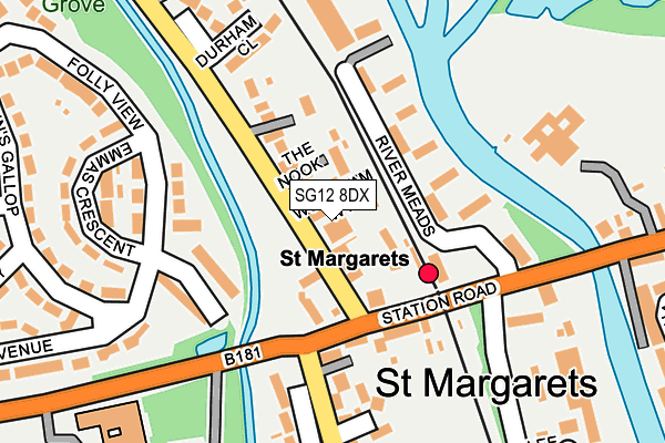 SG12 8DX map - OS OpenMap – Local (Ordnance Survey)