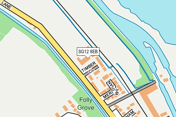 SG12 8EB map - OS OpenMap – Local (Ordnance Survey)