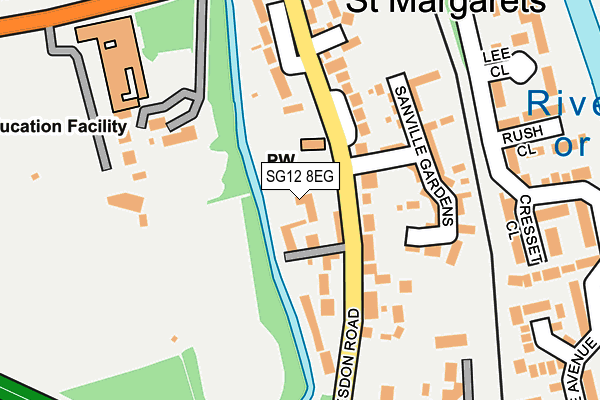 SG12 8EG map - OS OpenMap – Local (Ordnance Survey)