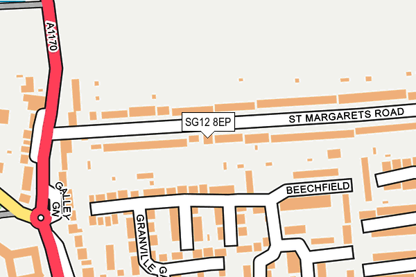 SG12 8EP map - OS OpenMap – Local (Ordnance Survey)