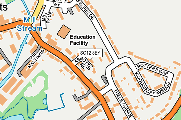SG12 8EY map - OS OpenMap – Local (Ordnance Survey)